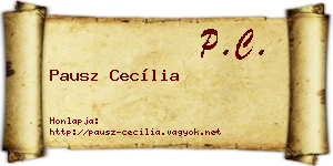 Pausz Cecília névjegykártya